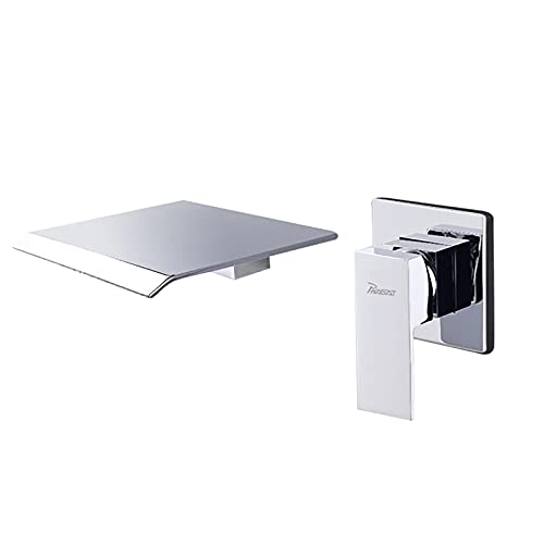 PHASAT Robinet Mural Salle de Bain Mitigeur Cascade Encastrable Avec 20 cm Bec Extra Large Chromé Laition BC02E…