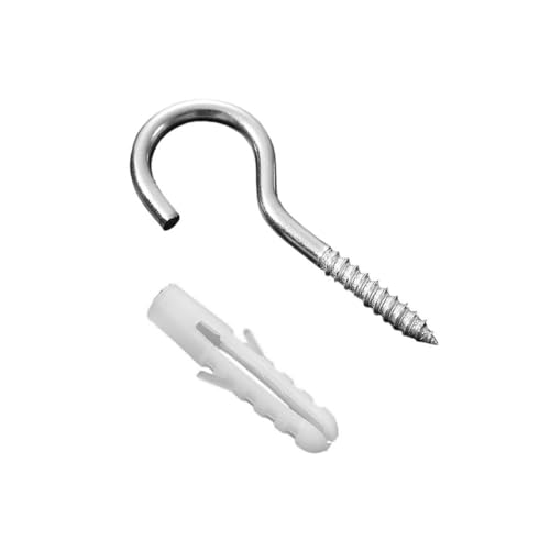 Genérico 100 Piezas M6 Pernos de Anclaje de expansión, Ganchos de Techo, Ganchos Atornillables de Acero Inoxidable,Ganchos de Rosca, con Tornillo de Expansión