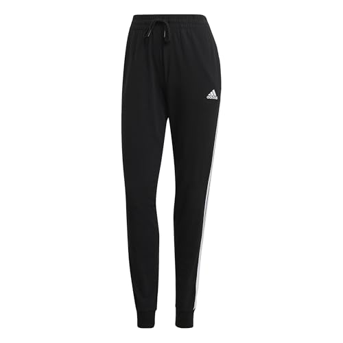 adidas Damen Essentials Single Jogginghosen, Black/White, S