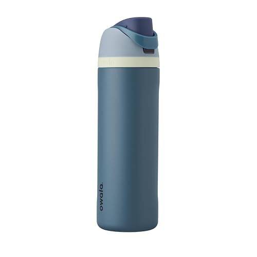 Owala FreeSip Insulated Stainless Steel Water Bottle with Straw, BPA-Free Sports Water Bottle, Great for Travel, 24 Oz, Denim