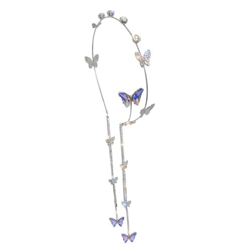 FOMIYES Diadema con borlas de accesorios para el cabello azul marino boda Colgante banda women diademas pañuelo diadema decorativa joyería de la cabeza para las mujeres Circón
