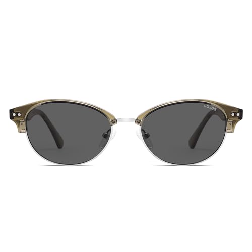 Image of SOJOS Trendy Oval Polarized Sunglasses for Women Retro Cute Shades Sunnies SJ2687