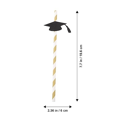 Pitillos de Papel con Gorra de Graduación Pack 12 Negro miniatura 6