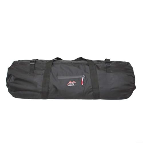 Sac de rangement imperméable de grande capacité pour tente de camping randonnée avec sangle réglable et poignées de poche avant en tissu Oxford (noir L)