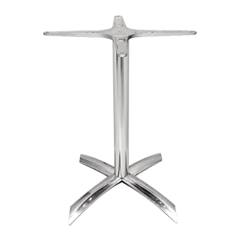 Bolero Pied de table aluminium base supérieure basculante, taille : 680 (H) x 618 (L) mm, hauteur standard, utilisation intérieure et extérieure, à...
