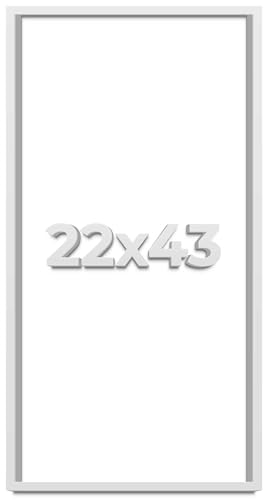 22x43 Shadow Box White Solid Pine Wood Picture Frame with Acid-Free Backing UV Acrylic & Hanging Hardware with 0.75 Inches of Usable Depth and 0.75 Inches Frame Moulding Width