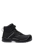 Faze.One Lloyd 8K Rugged Pro S3S Sicherheitsschuhe Herren | High-Top Arbeitsstiefel mit Composite-Zehenschutz | Freelock Schnellverschluss | Metallfreier Durchtrittschutz | PU/Microfaser | 42 Schwarz