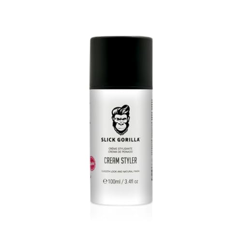 Slick Gorilla Crema Estilizadora 3,38 fl oz (100 ml) | Fijación Ligera Flexible | Control del Frizz | Acabado Mate Natural | Cuidado Diario para Hombres |Textura Ligera No Grasosa