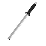 Vogue Diamond Knife Sharpening Steel 25.5 cm/10 inch, Black, Material: Diamond Steel, Microcrystalline Surface Produces Precise Sharp Results, Rockwell 99 degree Hardness Rating, CC199