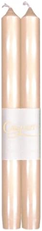 Caspari Straight Taper Candles in Ivory White Pearlescent - 2 Per Package