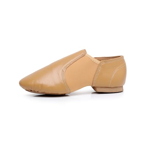 Rosefinch Women's Stretch Jazz Dance Shoes Brown Tan Black Antiskid Sole Jazz Shoes2