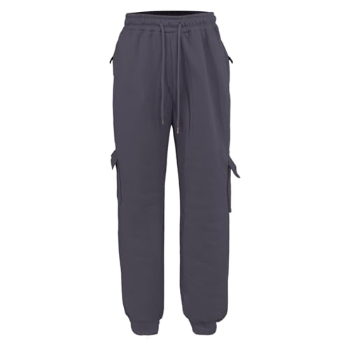 Girls Cargo Sweatpants Drawstring Athletic Joggers High Waisted Baggy Track Pants Wide Leg Trousers Cargo Pants with Pockets4