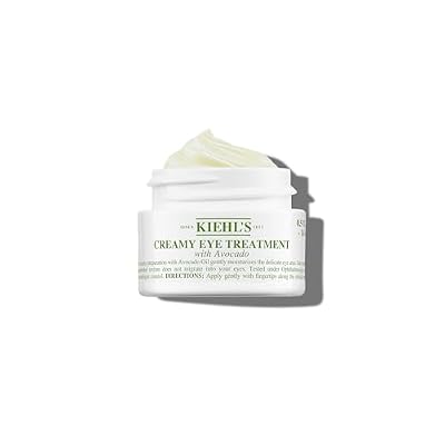 Kiehl's Avocado Eye Treatment, Under Eye Cream for Puffiness and Dark Circles, with Caffeine to Correct Bags, 99% Naturally Derived Non-Toxic Formula