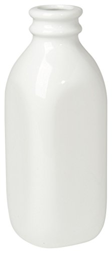 Now Designs Ceramic Milk Bottle, Large, White