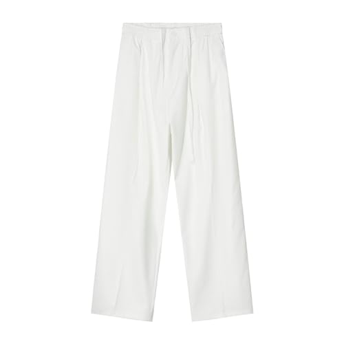 Pantalon ample fluide et drapé à taille haute pour l'été