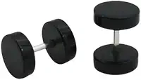 Brinco Masculino Falso Alargador De Aço Inox Preto Redondo