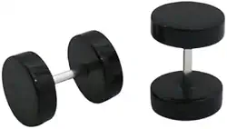 Brinco Masculino Falso Alargador De Aço Inox Preto Redondo