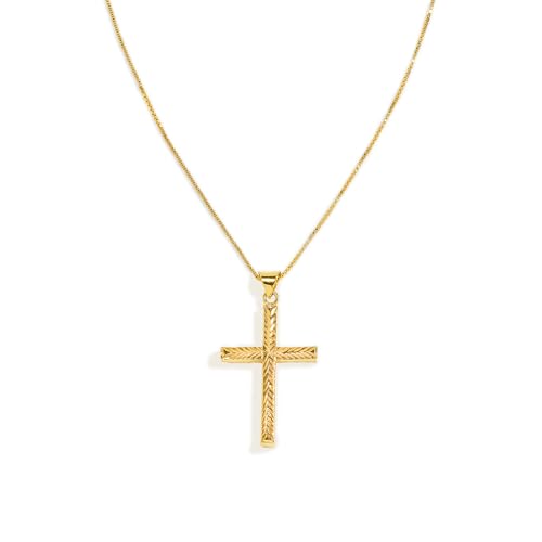 JTV Sterling Silver Diamond-Cut Cross Pendant Necklace - Christian Jewelry for Women - Elegant 925 Silver Faith Necklace - Religious Gift for Baptism, Confirmation, or Holiday - 18