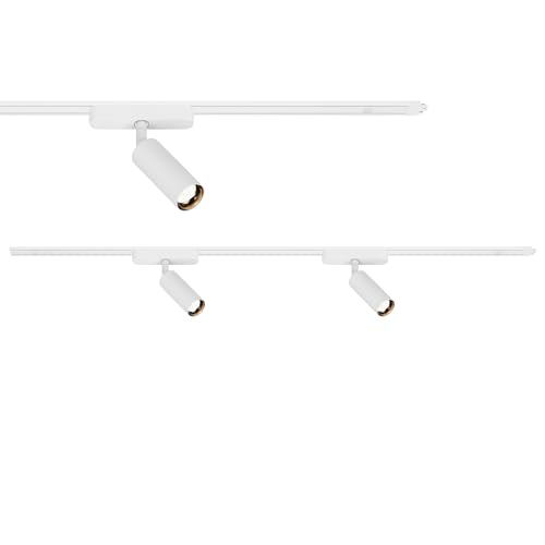 BRILONER   Sistema de carriles Luxtrail kit de prolongación, 2x LED spots, extensible, orientable, lámparas, sistema de carriles techo, carril proyector, proyector, 1m, blanco