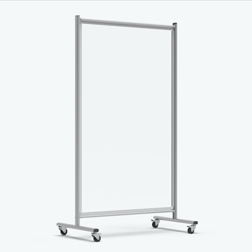 Image of FSE 373-MD4072W Mobile Magnetic Whiteboard Room Divider, 75 inch Tall Double-Sided Board, Sound Proof Partition Wall Divider with Locking Casters, Steel Frame, Ghost-Resistant Surface, White /Silver