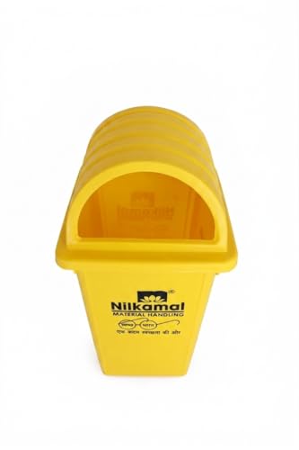 Image of Nilkamal Plastic Dustbin with Dome lid 60 LTR (Yellow)