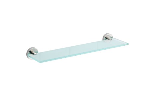 Preisvergleich Produktbild WENKO Glas Wandablage Bosio Edelstahl glänzend, Badezimmerablage