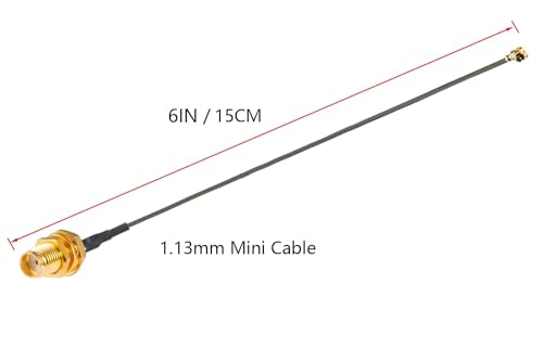 Image of 2PCS U.FL IPEX to SMA Female Low Loss Coaxial Cable 6 inch /15CM U.fl /IPEX 1.13mm Mini-Coaxial Pigtail Cable for Wireless Routers Mini PCIE Network Cards PCI Wi-Fi WAN Repeater