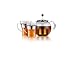 Produktbild Bodum K1801-16CAR ASSAM SET Teekanne mit Deckel und Edelstahlfilter, 1,0 l, mit 2 Glasbechern Henkel Edelstahl, 0,35 l