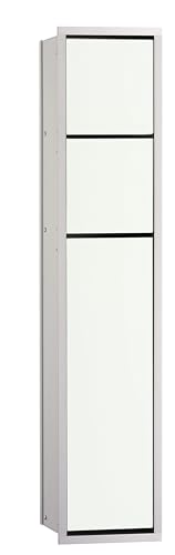 Emco Asis 150 Unterputz Badschrank für WC, Feuchttücher, alu/Glas weiß, Einbauschrank, Türanschlag wählbar - 975027450