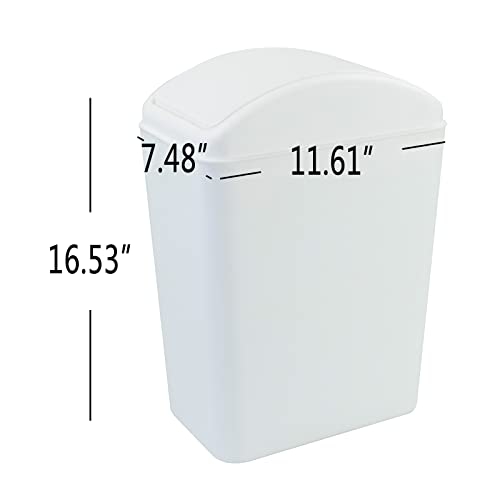 Caneca de Basura Plástica Rectangular 4.5 Galones Blanca miniatura 3