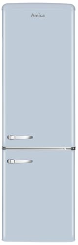 Amica KGCR 387 100 L Retro Kühl-/Gefrierkombination / Baby Blue (Hellblau) / 181cm (H) x 55cm (B) x...