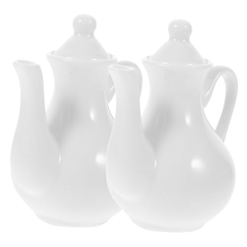 BRIGHTFUFU 2Pcs Vinegar Dispenser Soy Sauce Bottle Multi Function Seasoning Storage for Kitchen Restaurant Use Stylish Design Smooth Finish for Sauces Dressings