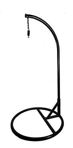 Image of Single Seater Swing Chair with Stand for Home & Cushion & Hook Outdoor Indoor |Living Room |Garden (Swing Black & White with Cushion Black)