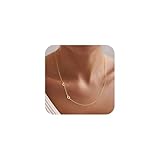 M MOOHAM Double Initial Necklaces for Women - Simple 14K Gold Plated Letter C Gold Initial G Sideways Necklace Jewelry Birthday Gifts for Women Wife Mom