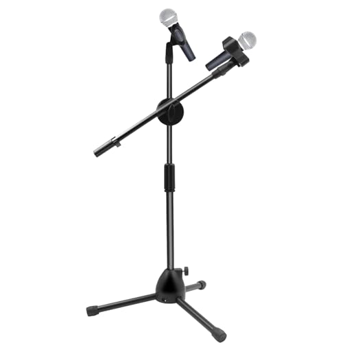 Percha de micrófono giratoria, adaptador para soporte de micrófono | Accesorios profesionales para brazo de micrófono, pie de robusto, altura ajustable, bolsa de transporte para rendimiento,