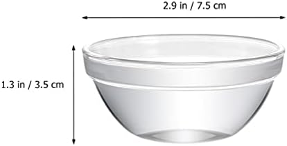 HEMOTON 6pcs Mini Glass Prep Dessert Bowls Glass Ramekins Bowls Glass Dip Bowls Clear Sauce Cup Candy Dishes for Ketchup Butter