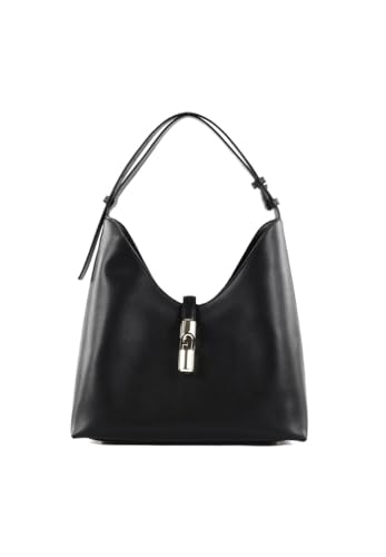 Sac à épaule Goccia Hobo Furla en cuir noir au design italien raffiné