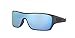 Oakley Men's OO9307 Turbine Rotor Rectangular Sunglasses, Steel/Prizm Deep Water Polarized, 32 mm