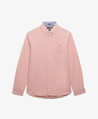 Superdry Preppy Oxford L/S Shirt M4011100A Peach Amber Pink Chambray XL