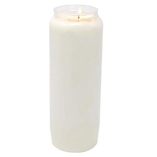 Nine Day Memorial Prayer Candle In Plastic Jar - Bulk 10 Pack- Large Tall White Pillar Votive Unscented Vegetable Oil Candles To Use In Religious Sanctuary Praying Or Emergency Blackout Candels  #TOP1