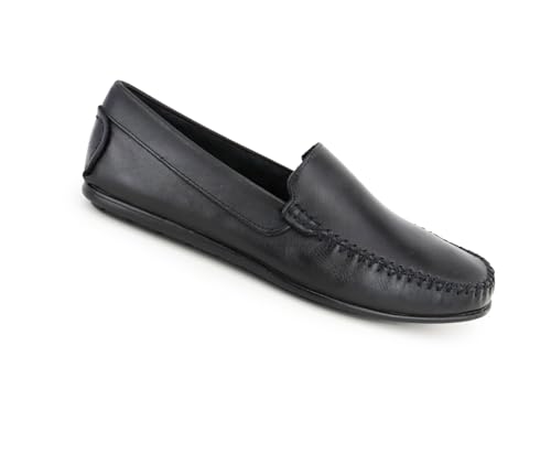 Sapato Mocassim Masculino, de couro, Palmilha espumada 608 (40, Preto)