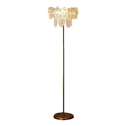 Lampes sur pied abat-jour en cristal style européen en fer 165cm