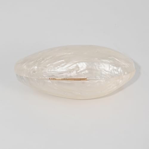 Image of Pearl Clutch Purses For Women,Shell Acrylic Handbags Evening Bag Purse Small Shoulder Crossbody Bags Wedding Designer