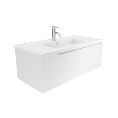 Parama Mobile Bagno Sospeso 60 Cm 1 Cassetto Bianco Opaco Con Lavabo Mod. Ardenne