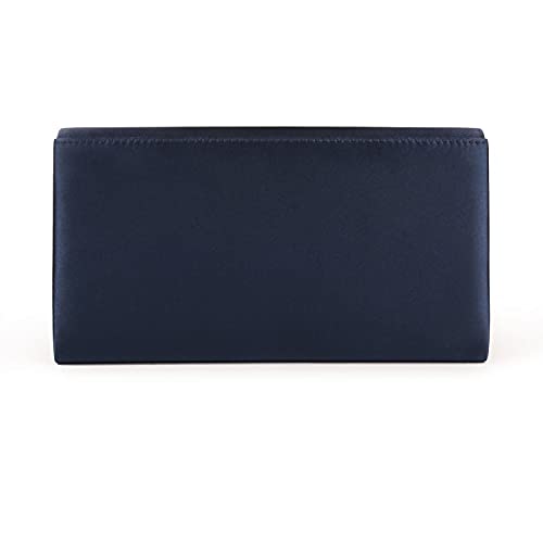 Image of Evening Bags For Women Pleated Satin Rhinestone Brooch Prom Clutch Purse With Detachable Chain Strap