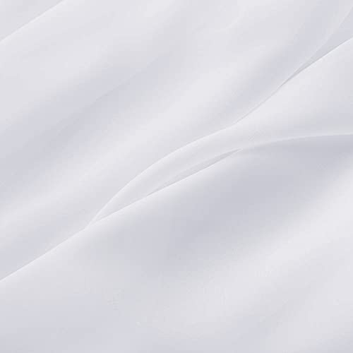 Miulee Window Valance Half Window Sheer Curtains Rod Pocket Voile Drapes Extra Wide For Small Window Kitchen Cafe One Panel 60 X 18 Inch White #TOP2