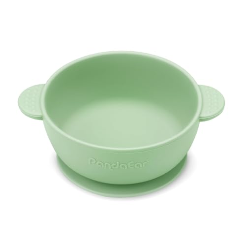 Image of PandaEar 3 Pack Baby Bowls with Suction, Stay Put Silicone Food Bowl | Silicone Toddler Feeding Bowls for Babies Kids Infants, Food Grade Soft Safe BPA-Free Silicone, Pink Green Light Tan