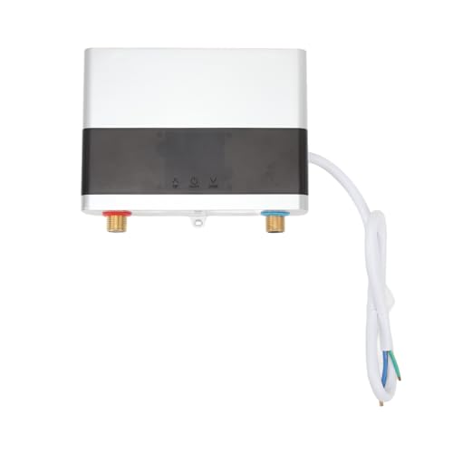 Calentador de agua eléctrico, Calentador De Agua Eléctrico 3000W/6000W Calentador De Agua Caliente Instantáneo Caldera Hogar Cocina Calentadores Eléctricos Para cocina y baño(Silver,220 6000W)