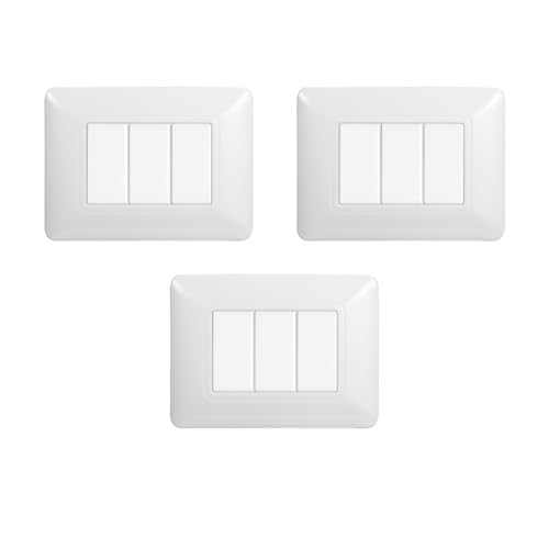 Gloca Set Placche Plastica Compatibili Matix (3 Pezzi Bianco, 3 Posti)