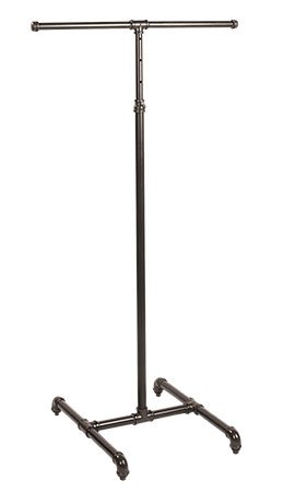 2-Way Clothing Rack - Pipeline Collection,• Dimensions: 48" (min) - 72” (max)H x 18½”D x 24½”W • Color: Dark Grey • 1” diameter arms,Our 2-Way Clothing Rack - Pipeline Collection is sure to add a touch of style to your showroom floor. Our Pipeline Collection features an dark ash grey finish with industrial pipe accents. The Pipeline Collection is a merchandising system of racks based on the traditional industrial grade clothing racks which are popular in New York's garment district. Our version of pipeline incorporates interconnecting pipes and connectors. This rack is adjustable from 48" to 72" high with 10 different adjustment heights which are 3" apart. Easy to use pins hold the rails at the chosen height.